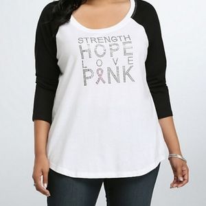 Torrid Cancer Awareness Raglan T Shirt 1X